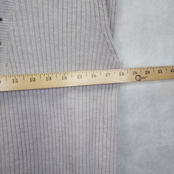 Tart Amity Sweater Women's M Lace Up Front 100% Merino Wool Blush Pink Rib Knit - Picture 10 of 10